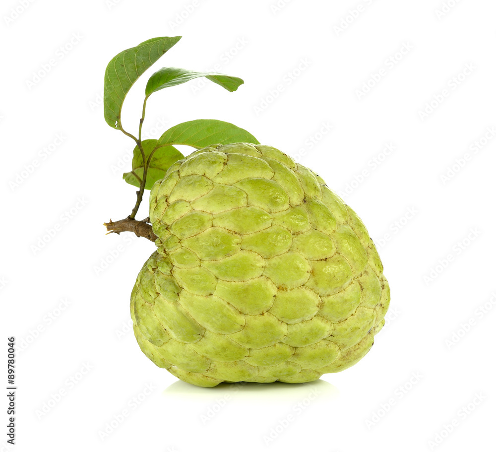 Obraz premium Sugar Apple (custard apple, Annona, sweetsop) on white backgroun