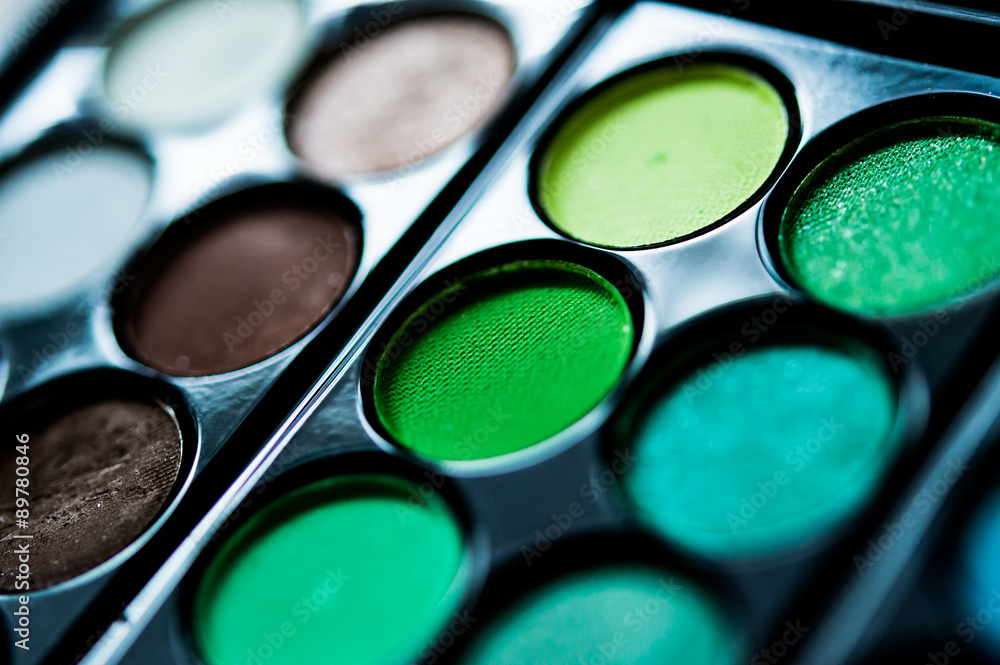 Cosmetic.Makeup close up. .Eye-shadow pallet for professional Cosmetic.Makeup close up. .Eye-shadow pallet for professional