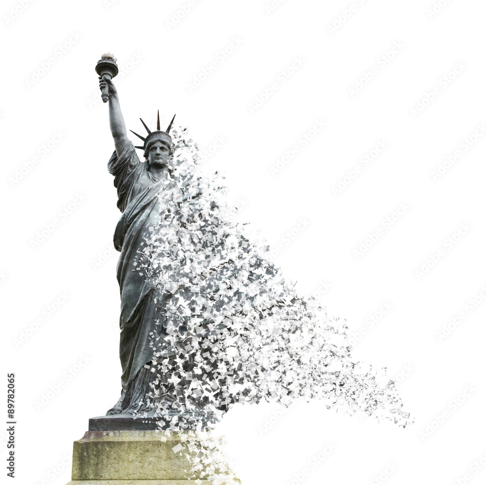 Foto statue liberté particule dispersion droit