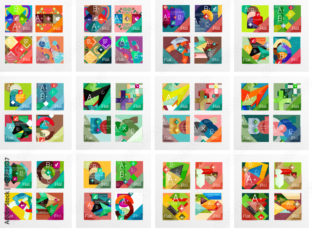 Obraz premium Set of square shaped banners or background layouts
