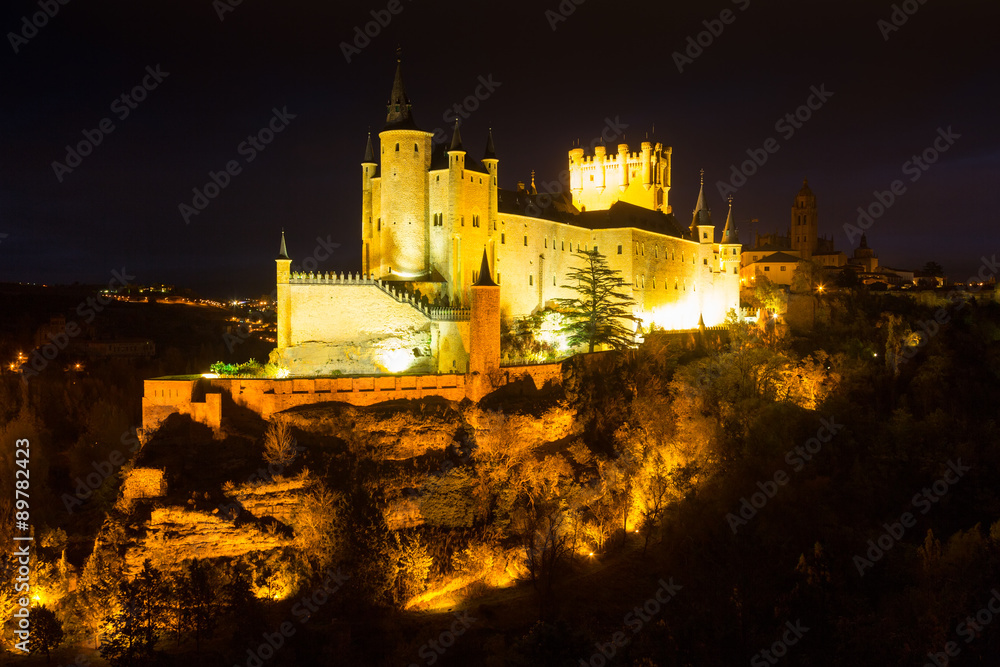  Alcazar of Segovia in  night