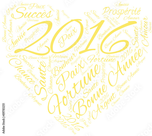 Bonne Année 2016 voeux nuage de mots nouvel an réveillon
