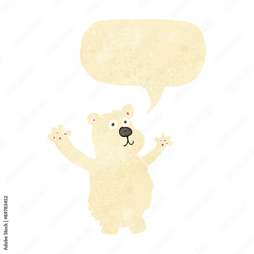 cartoon funny polar bear with speech bubble cartoon funny polar bear with speech bubble