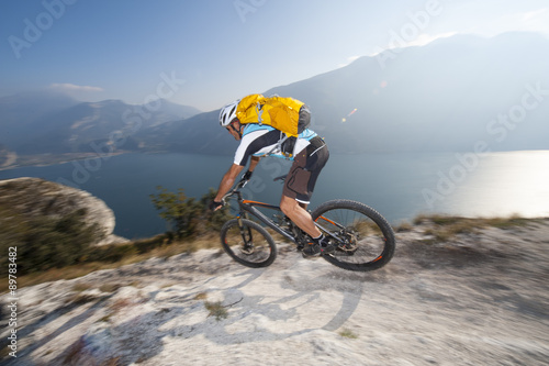 Fototapeta Naklejka Na Ścianę i Meble -  blurred motion mountainbike downhill
