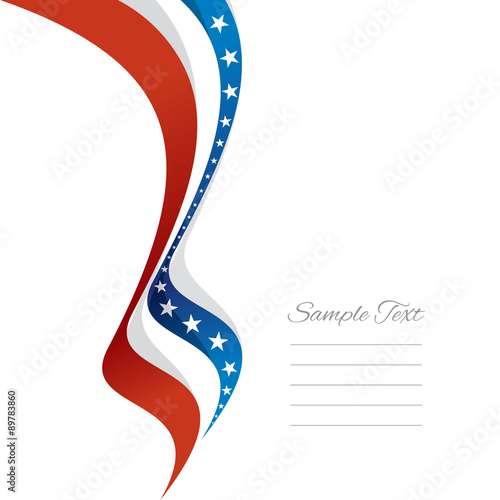 Abstract US right ribbon vector