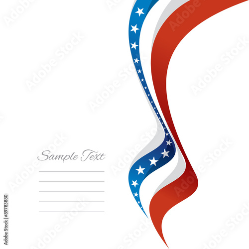Abstract US left ribbon vector