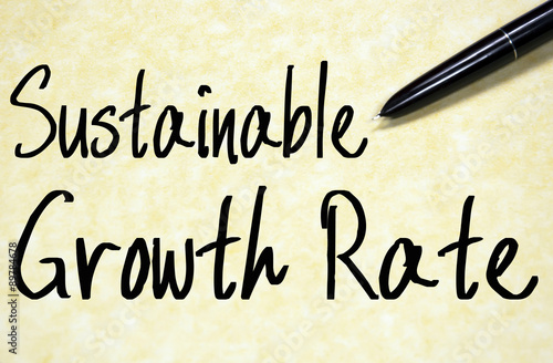 sustainable growth rate text write on paper