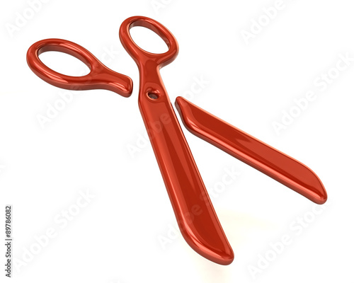 Orange scissors icon 