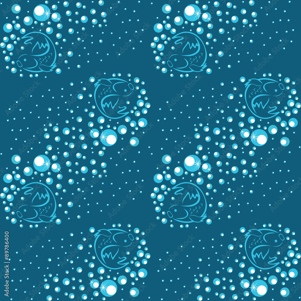 Seamless Pattern fish in water