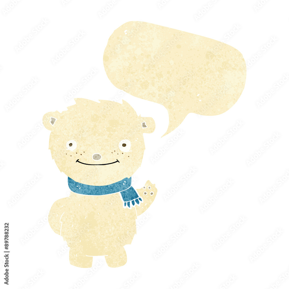 cartoon cute polar bear with speech bubble cartoon cute polar bear with speech bubble