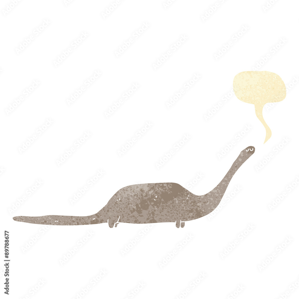 Obraz premium cartoon dinosaur with speech bubble