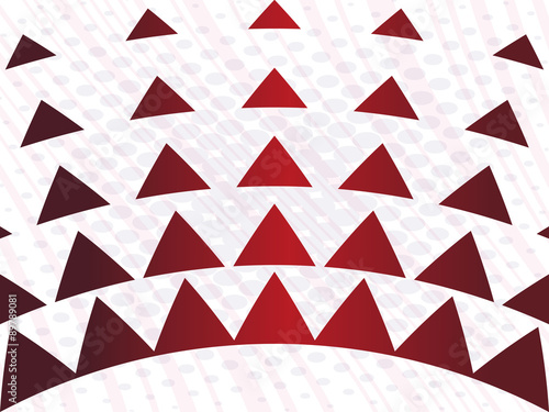 Abstract red triangles background with halftone