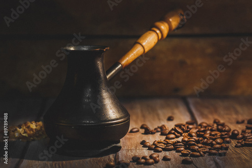 Hot coffee prepared in a Turk