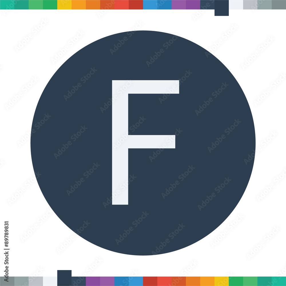 F letter icon. F letter icon.