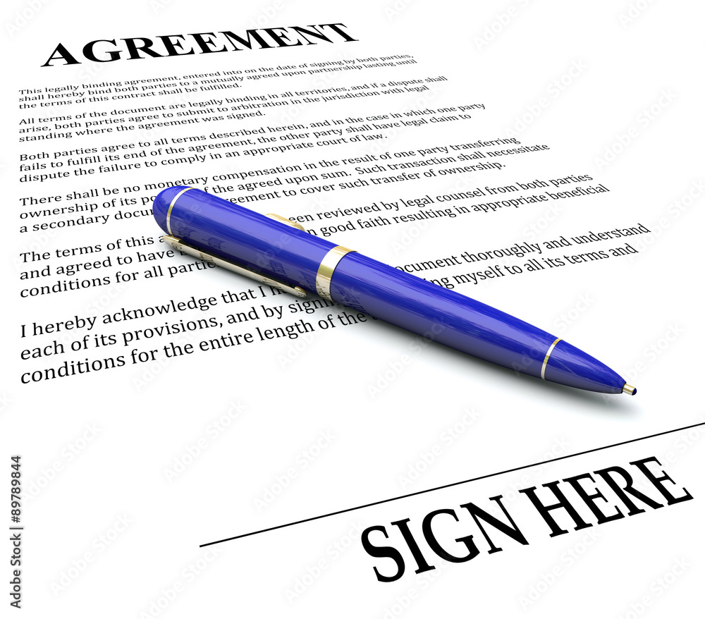 Agreement Pen Signing Signature Line Legal Document Agreement Pen Signing Signature Line Legal Document