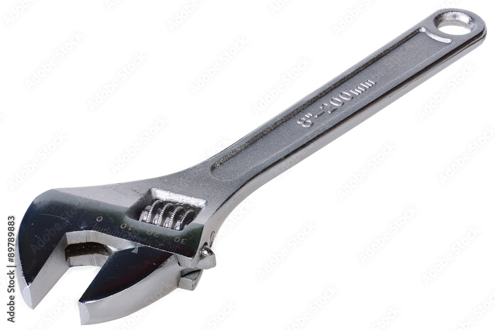 Adjustable wrench isolated on white background Adjustable wrench isolated on white background