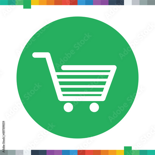 Flat shopping cart icon.