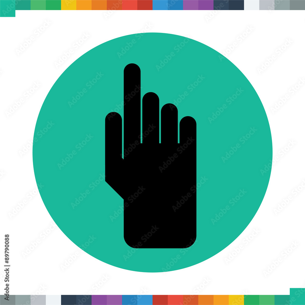 Fototapeta premium Flat finger click icon in a circle.