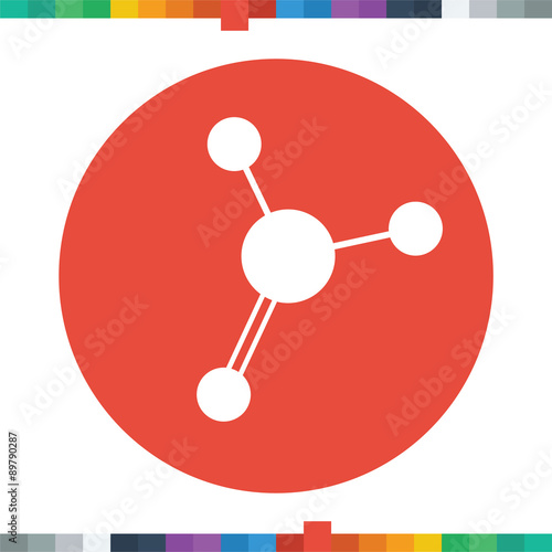 Flat molecule icon.