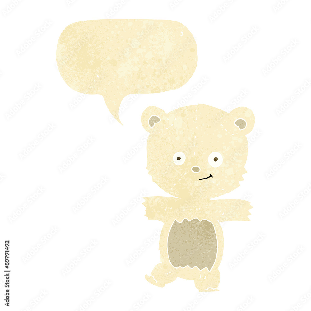 cartoon cute polar bear with speech bubble cartoon cute polar bear with speech bubble