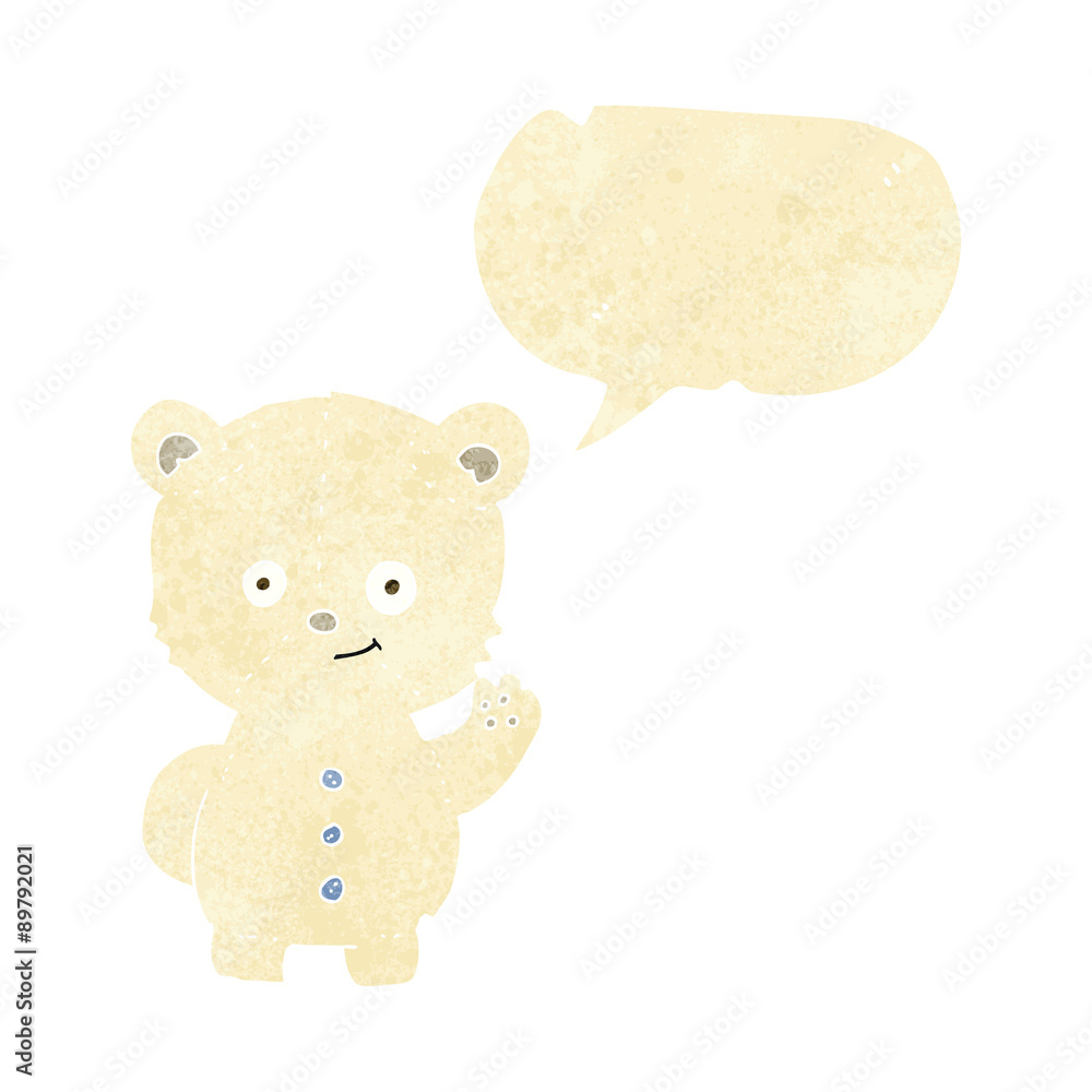 cartoon polar bear cub with speech bubble cartoon polar bear cub with speech bubble