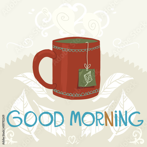 Wallpaper Mural Cartoon cup of tea flat icon. Torontodigital.ca