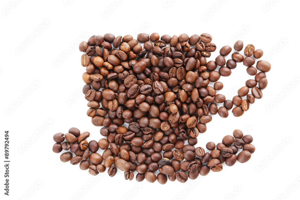 Roasted coffee beans isolated on a white Roasted coffee beans isolated on a white