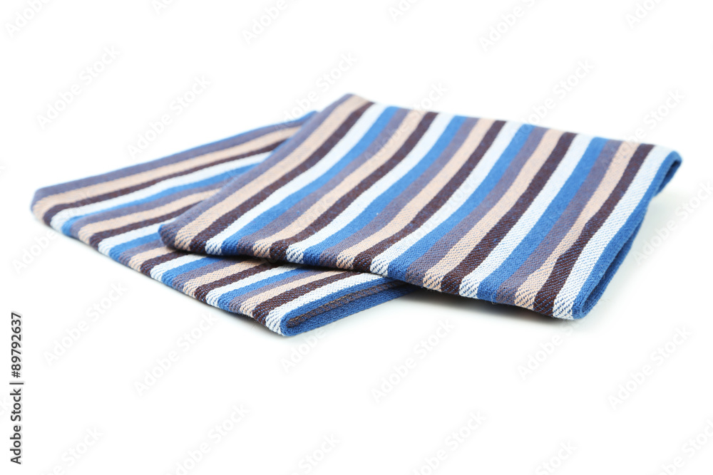Folded napkin on white background Folded napkin on white background