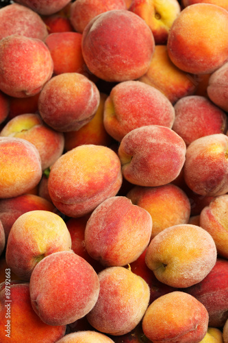Ripe peach fruit background  close up