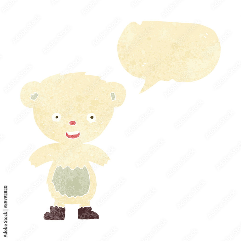 cartoon polar bear cub with speech bubble cartoon polar bear cub with speech bubble