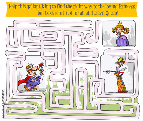 Maze game with King, Queen and Princess.