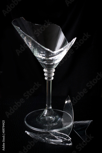 Broken martini glass