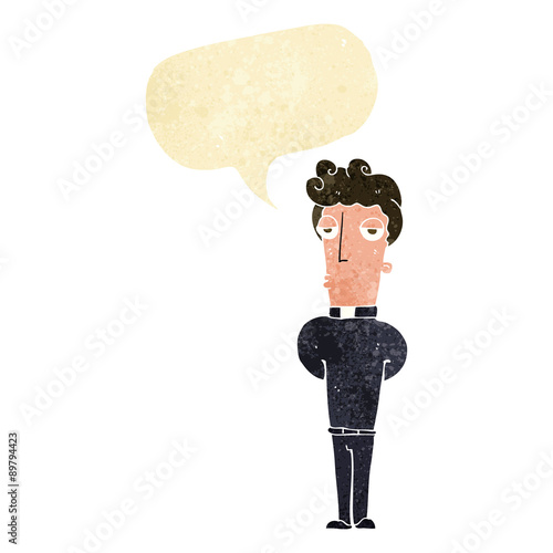 cartoon priest with speech bubble