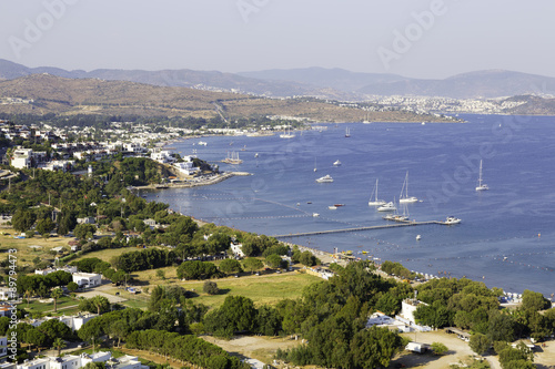 Fototapeta Naklejka Na Ścianę i Meble -  Aerial view of Ortakent, Yahsi bay near Bodrum, Turkey