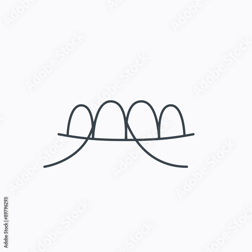 Dental floss icon. Teeth cleaning sign.