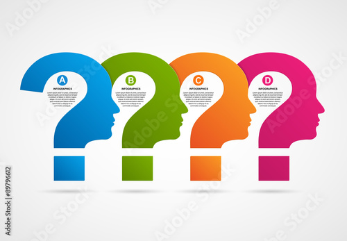 Vector infographic template business silhouette head.