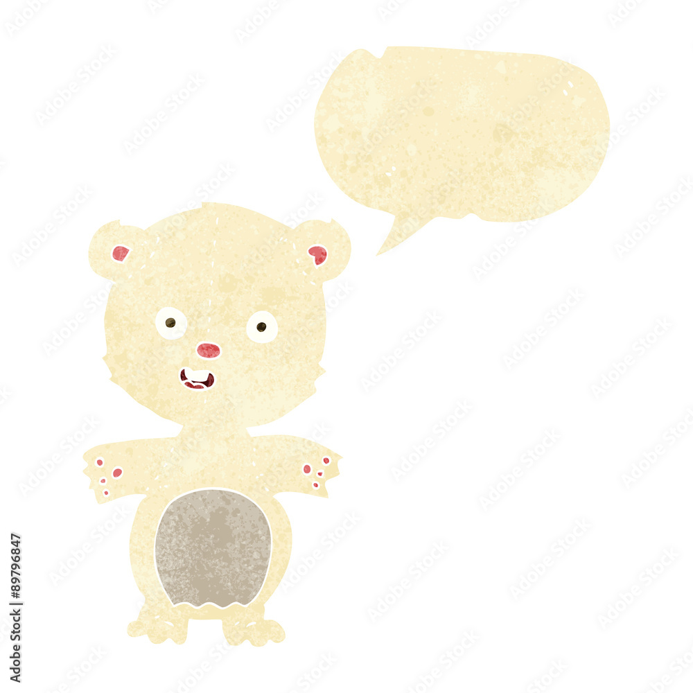 cute polar bear cartoon with speech bubble cute polar bear cartoon with speech bubble