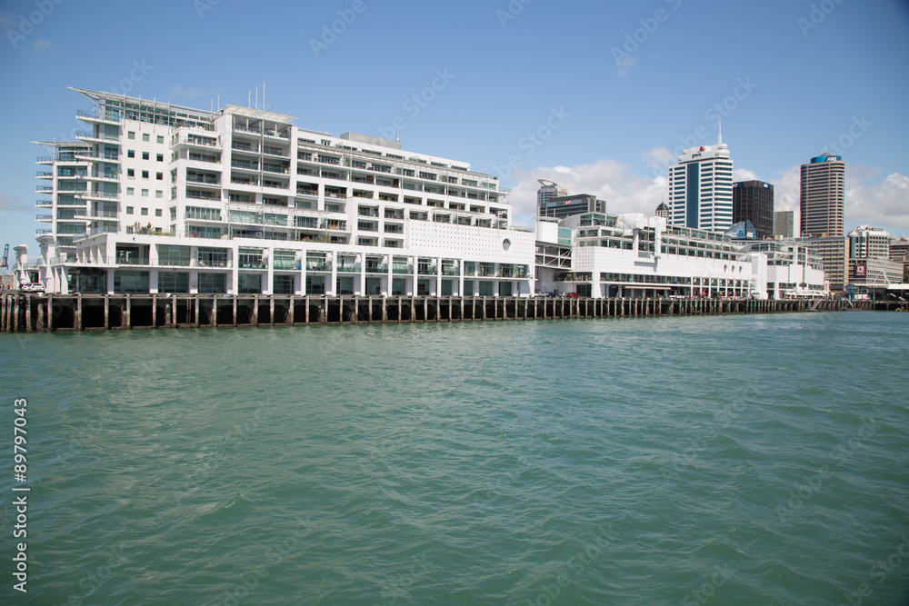 Skyline Auckland New Zealand, shoor from the water