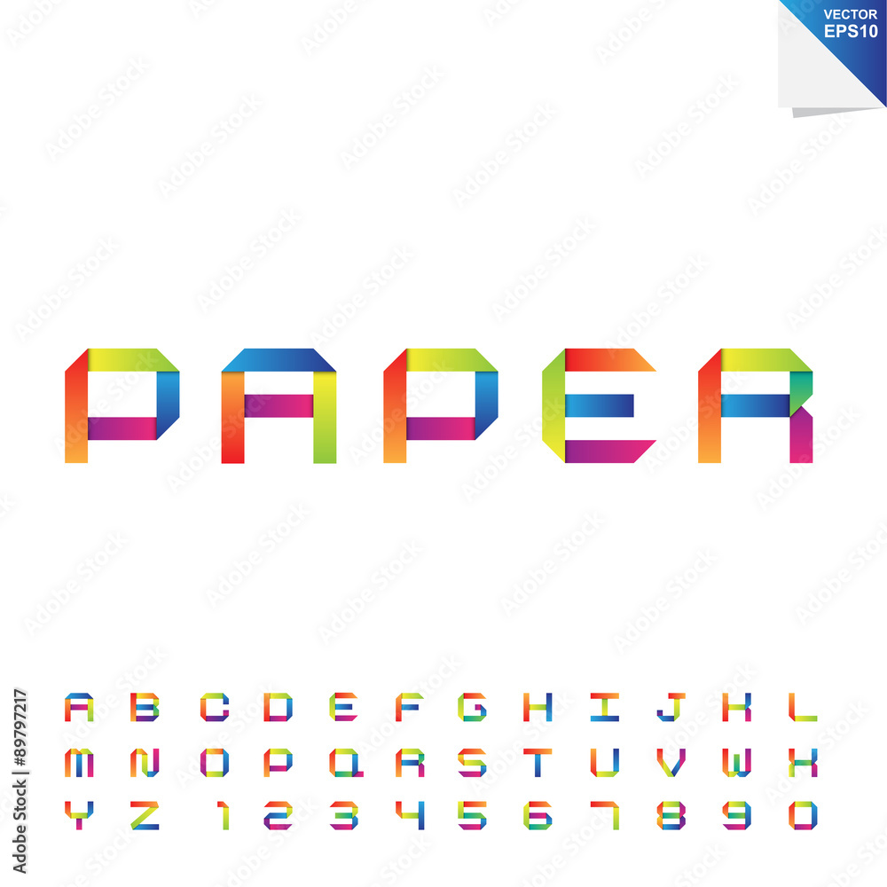 Colorful paper alphabet