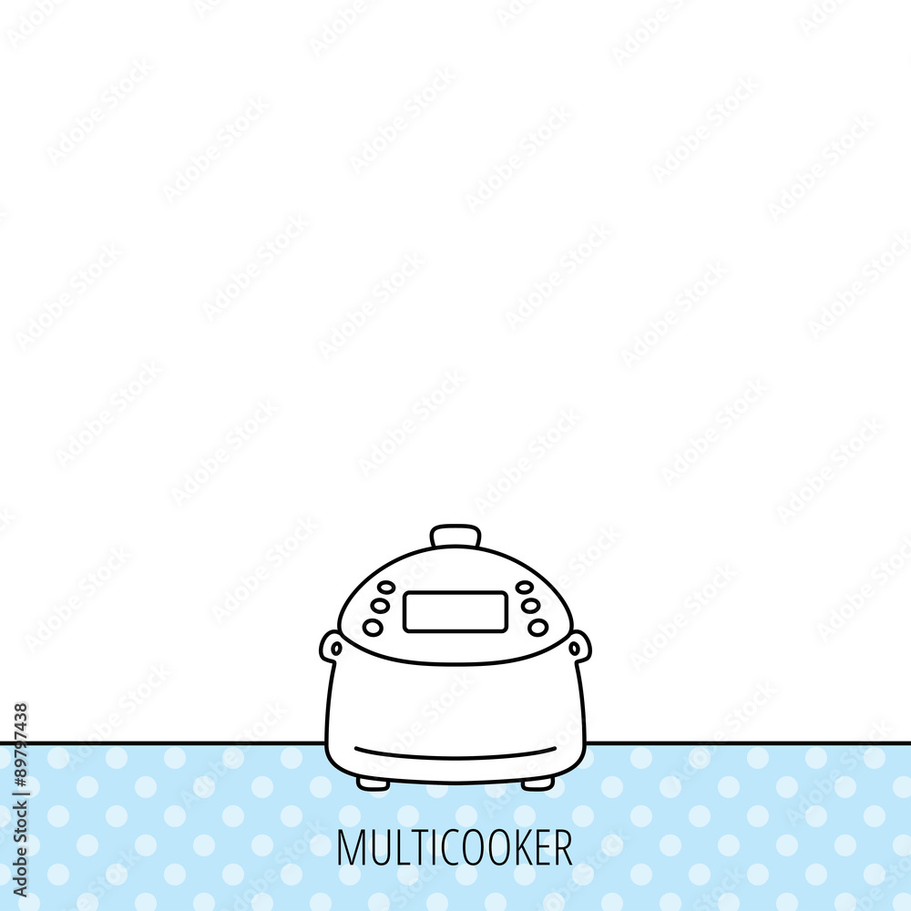 Fototapeta premium Multicooker icon. Kitchen electric device symbol