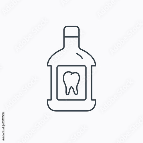 Mouthwash icon. Oral antibacterial liquid sign.