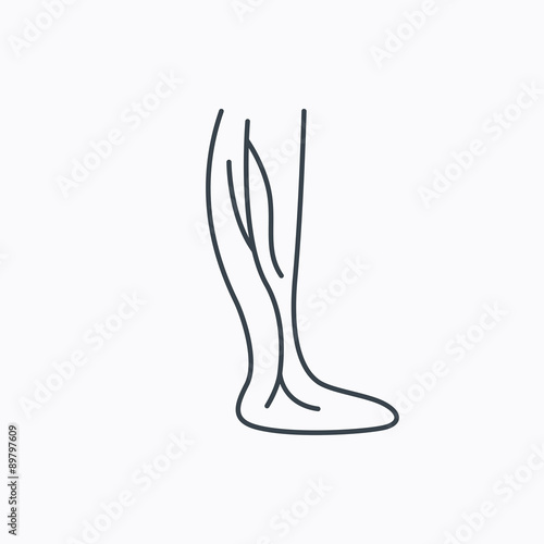 Phlebology icon. Leg veins sign.
