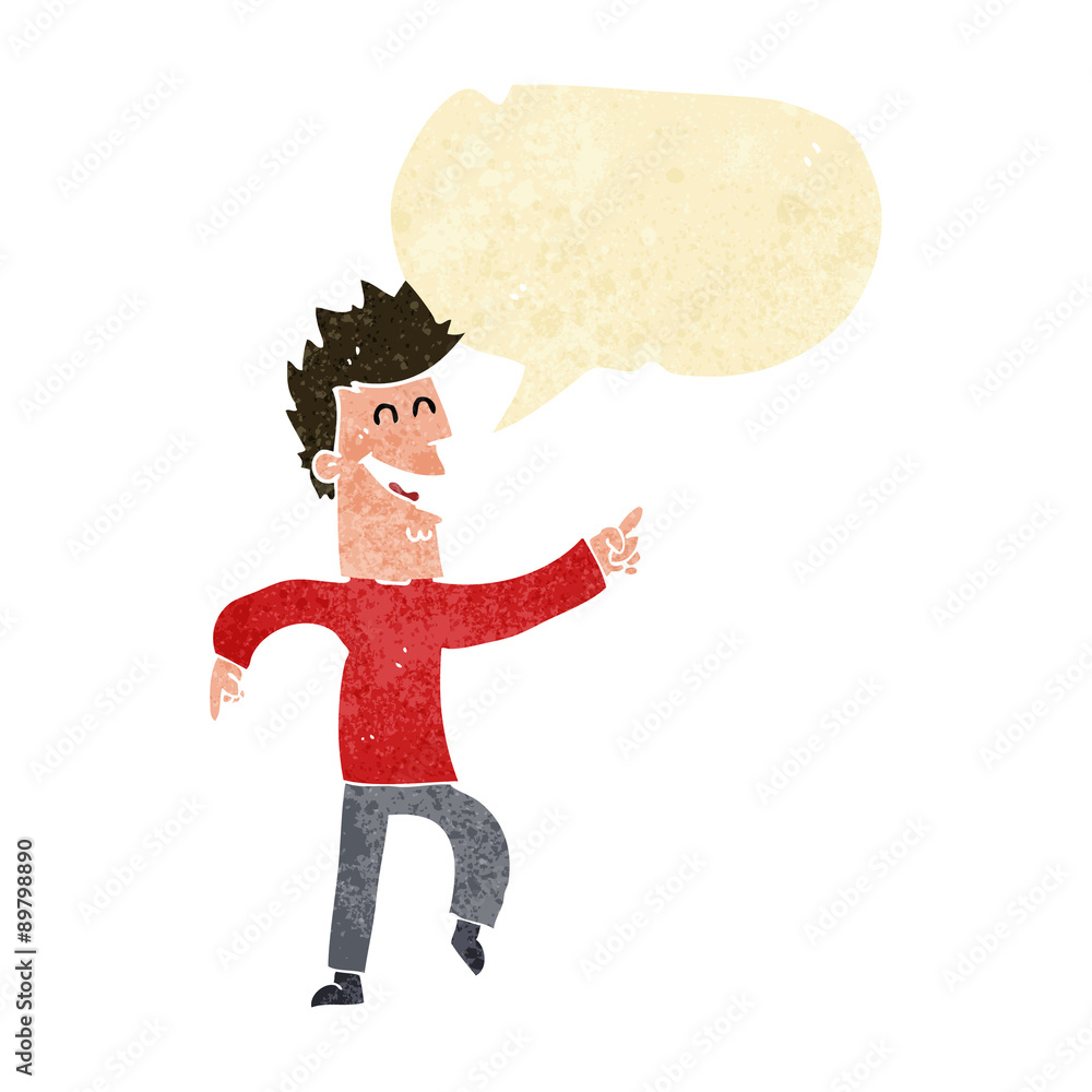 cartoon man pointing and laughing with speech bubble cartoon man pointing and laughing with speech bubble