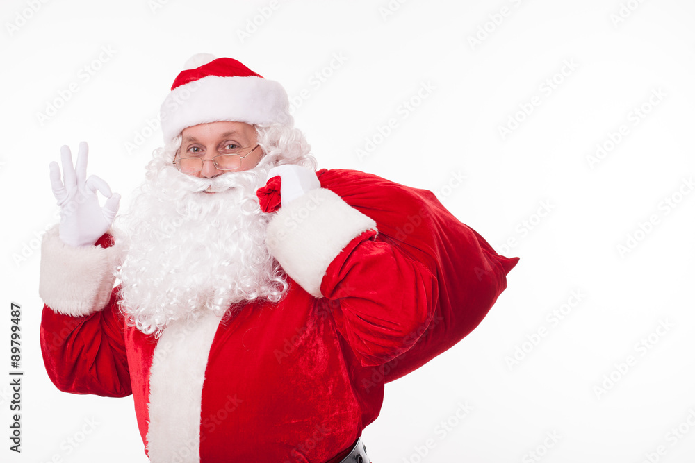 Happy Father Christmas is expressing positive emotions Happy Father Christmas is expressing positive emotions