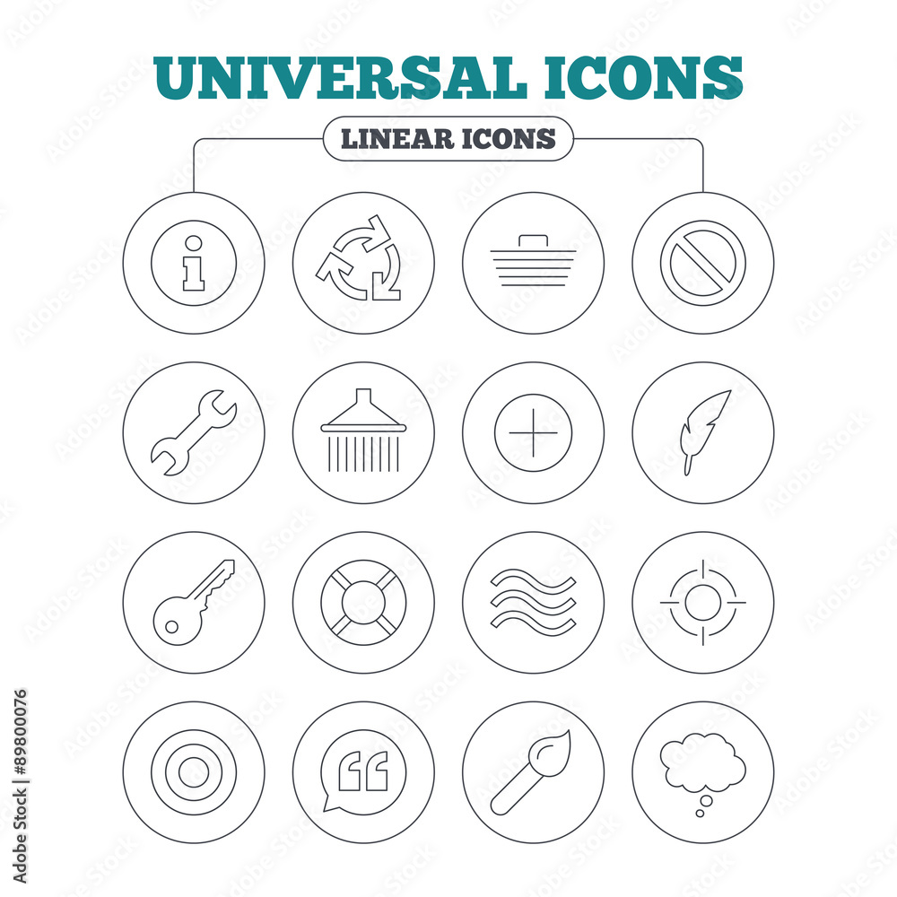 Universal icon. Information, shopping and shower Universal icon. Information, shopping and shower