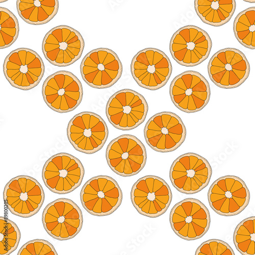 Vector seamless pattern with citrus fruits. Oranges background