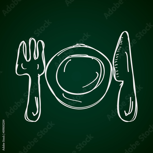 Simple doodle of a place setting