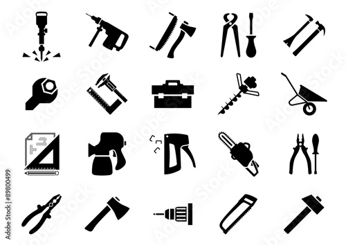 Hand and power tools icons