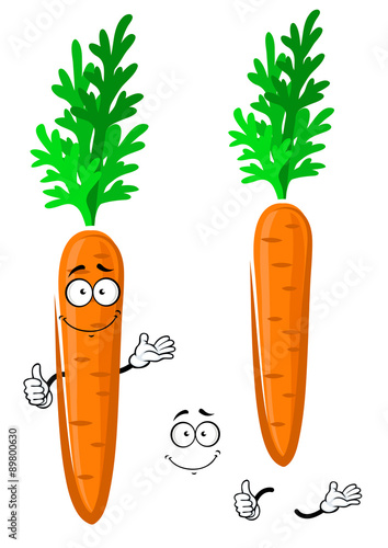 Cartoon happy orange carrot vegetable