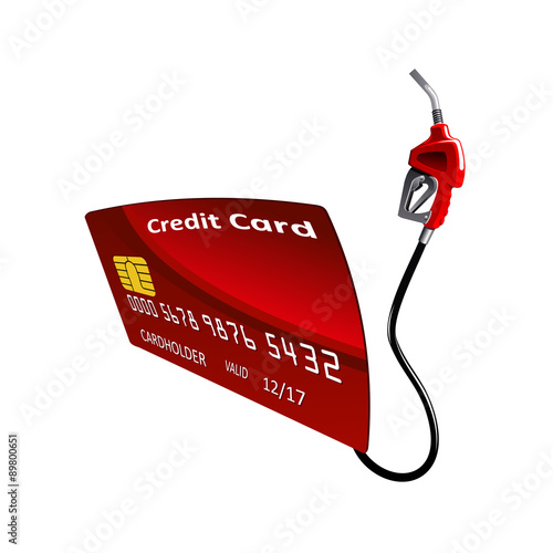 Credit card with gasoline pump